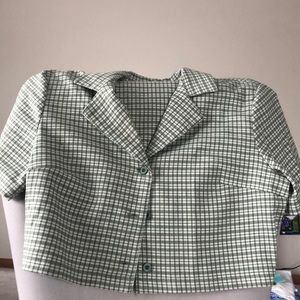 cropped john galt/ brandy melville gingham shirt